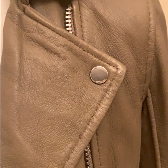 Zara Taupe Leather Jacket - Picture 7 of 9